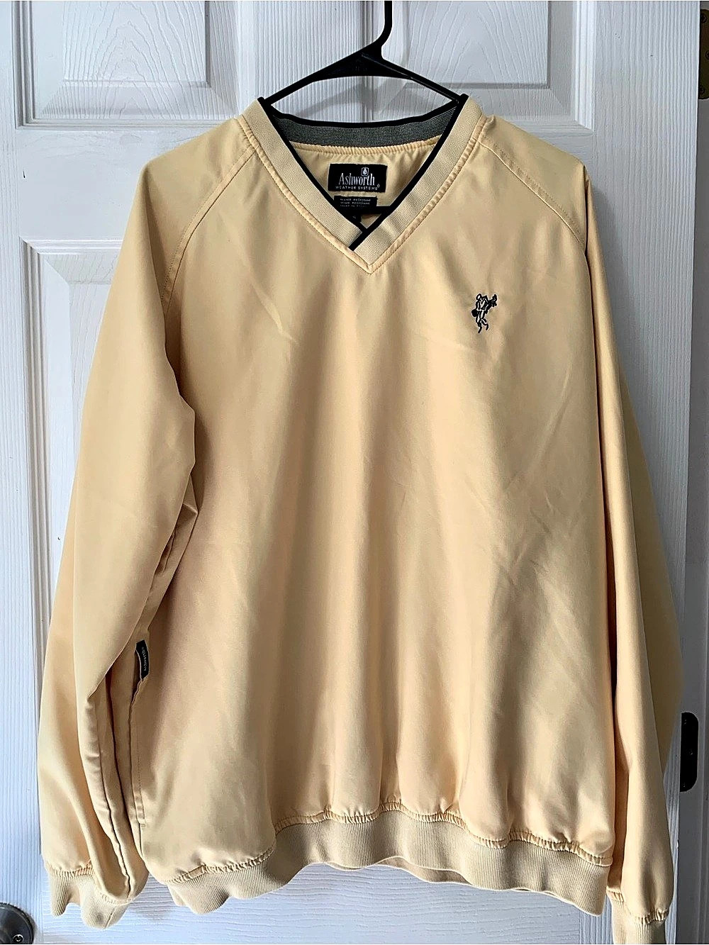 Ashworth Weather Systems V-Neck Pullover Windshirt Yellow Medium